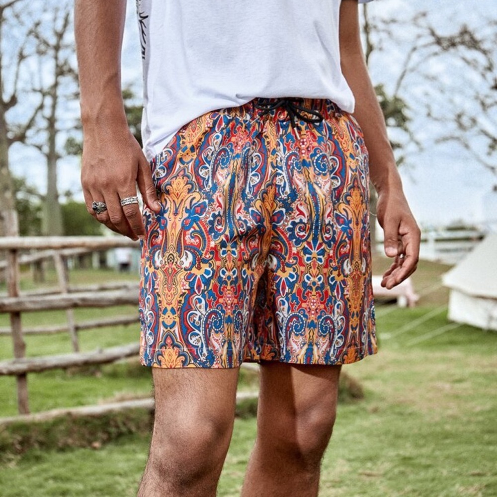 🩳 SHEIN Manfinity Chillmode All-Over Print Shorts | Size M
